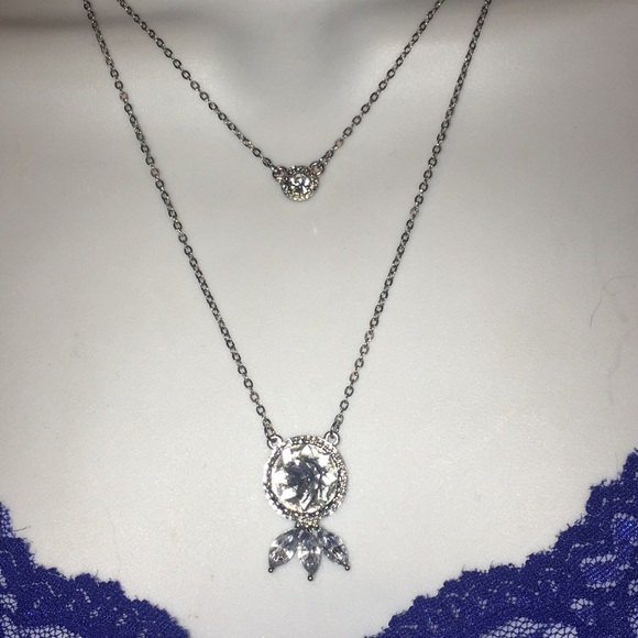 🆕Double crystal pendant necklace NWT - Picture 1 of 8